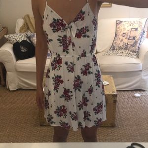 Floral Tie-Front Sleeveless Dress